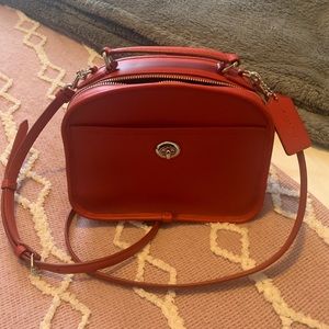 Coach red leather Lunch Paul bag